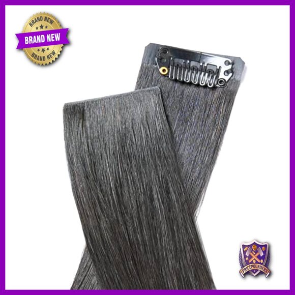 18 Inch Human Hair Clip-In Extensions, 2 Pack 220g, Yaki Straight, Remy Hair